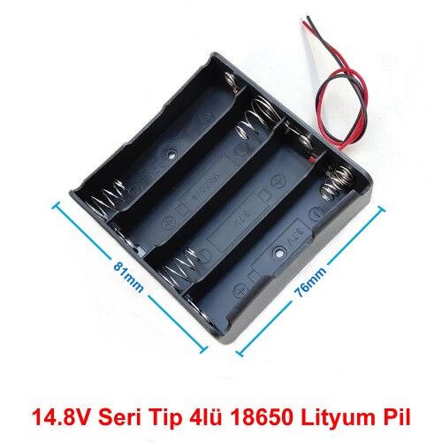 18650 Pil Yuvası 4x Seri