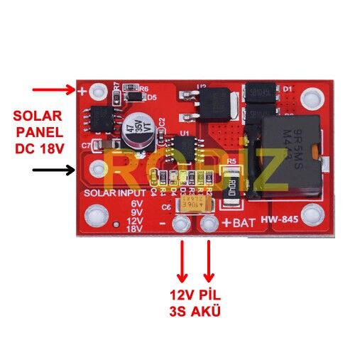 MPPT Solar Panel 12V Akü Şarj Kartı
