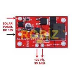 MPPT Solar Panel 12V Akü Şarj Kartı