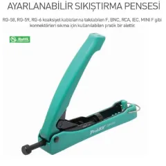 Proskit CP-316 Konnektör Sıkma Pensesi F/BNC/RCA