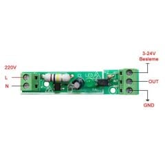 Optokuplör İzolasyonlu 220V Algılayıcı Modül