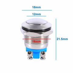 16mm Metal Push Buton Yuvarlak Kafa BT1602