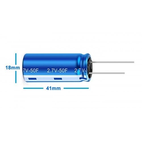 2.7V 50F Süper Kapasitör 18x41mm