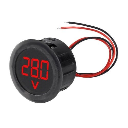 4-100V Dc Voltmetre Kırmızı Yuvarlak