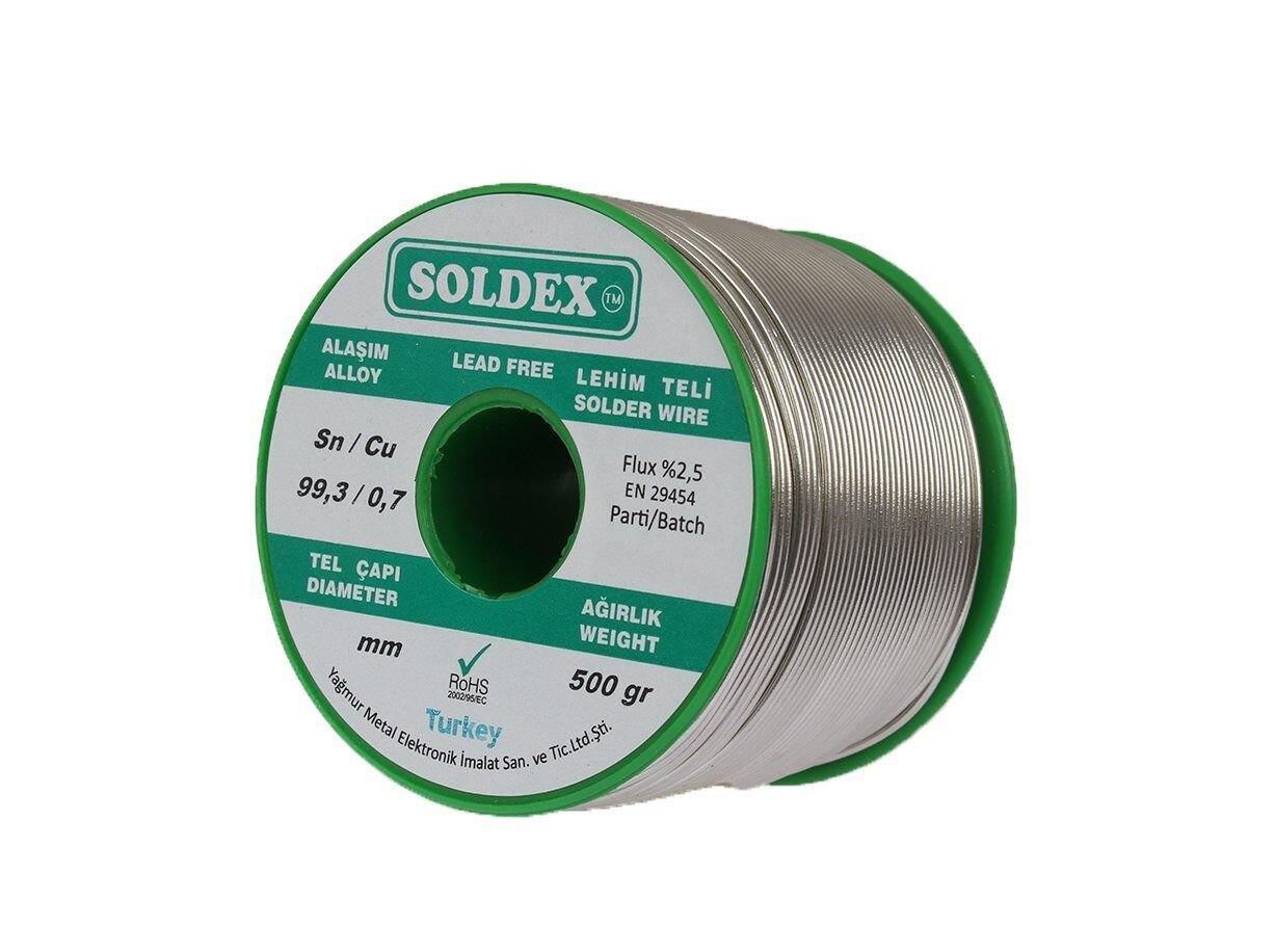 Sn99.3 Cu0.7 1.00mm 500Gr Kurşunsuz Lehim Teli