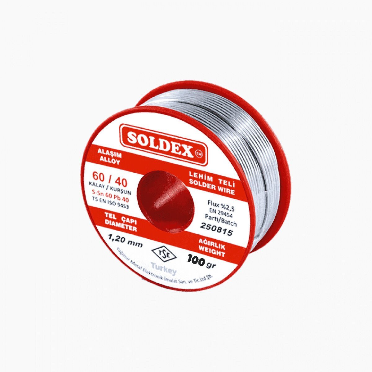Soldex 601201 Sn60 Pb40 1.20mm 100Gr Lehim Teli