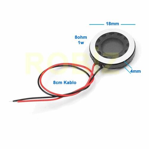 Hoparlör 1W 8ohm 18mm Yuvarlak