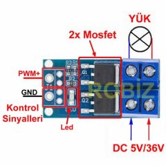15A 400W Mosfet Anahtarlama Kartı