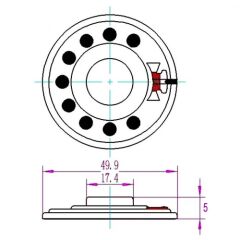 4cm 50 Ohm 0.5W Hoparlör İnce 5mm