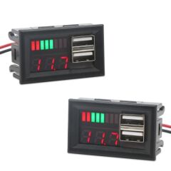 USB Soketli Voltmetreli Akü Kapasite Göstergesi