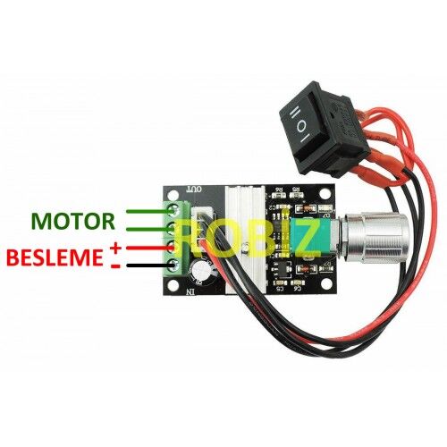 3A 28V DC Motor Hız Kontrol Devresi Anahtarlı
