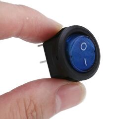 16mm Yuvarlak 2 Pin Anahtar Mavi