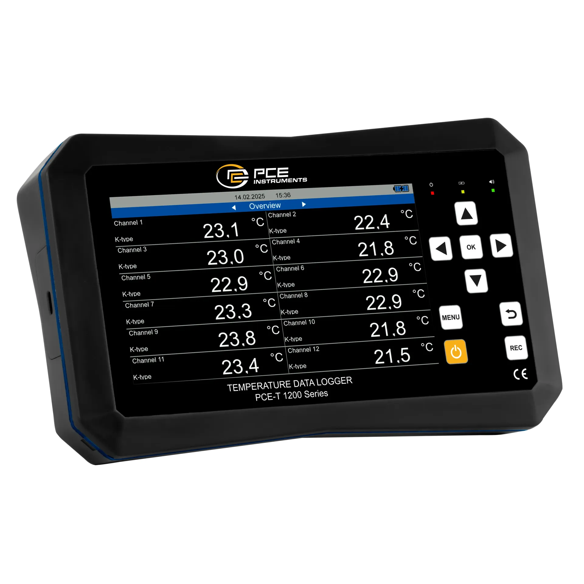 PCE 12 Kanallı Sıcaklık Göstergesi PCE-T 1220