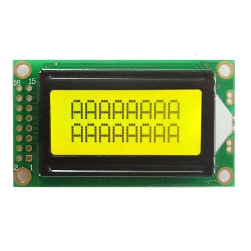 0802A 8x2 Karakter Lcd Modül Yeşil