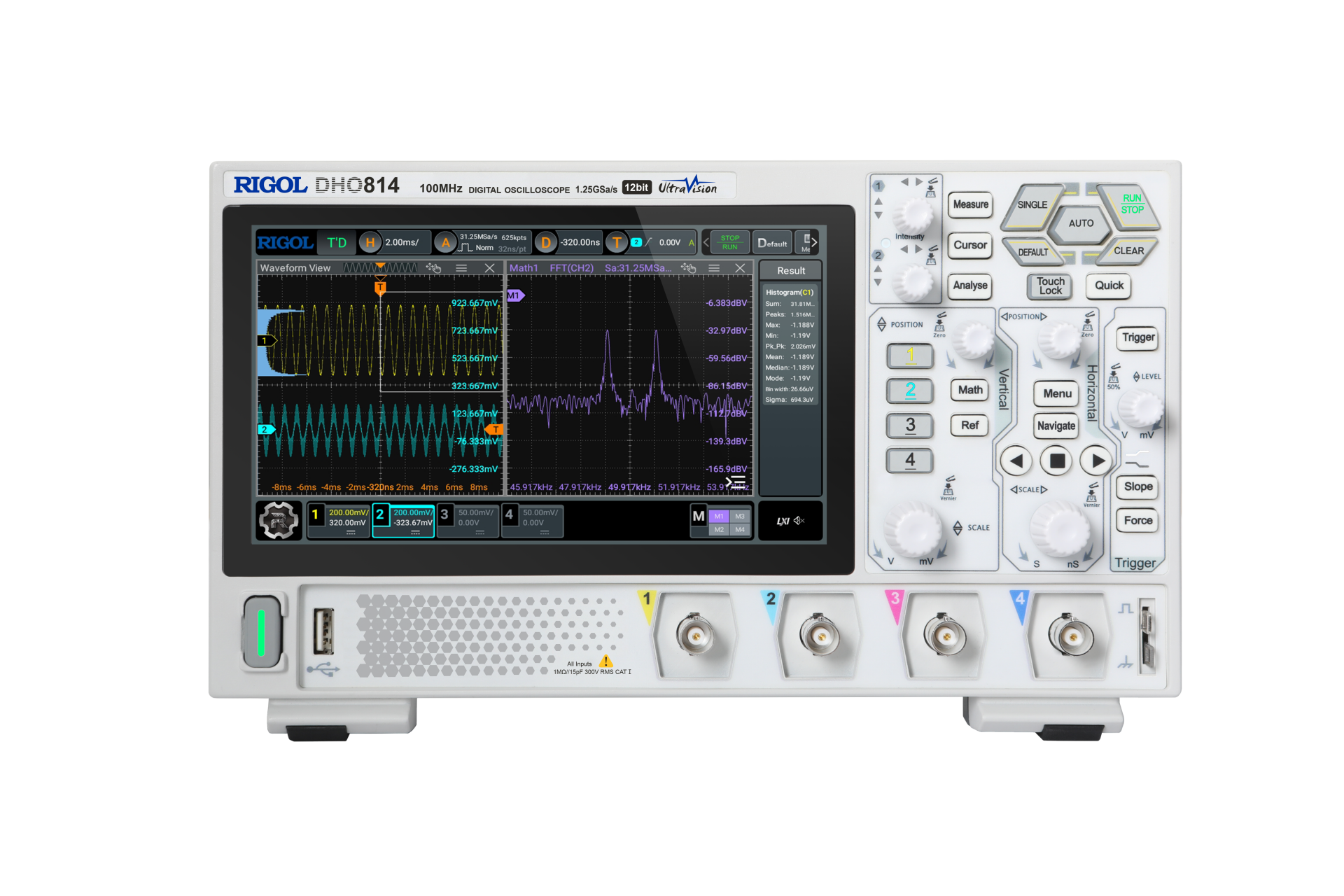 Rigol DHO814 100 MHz 4 Kanallı 12 Bit Dijital Osiloskop