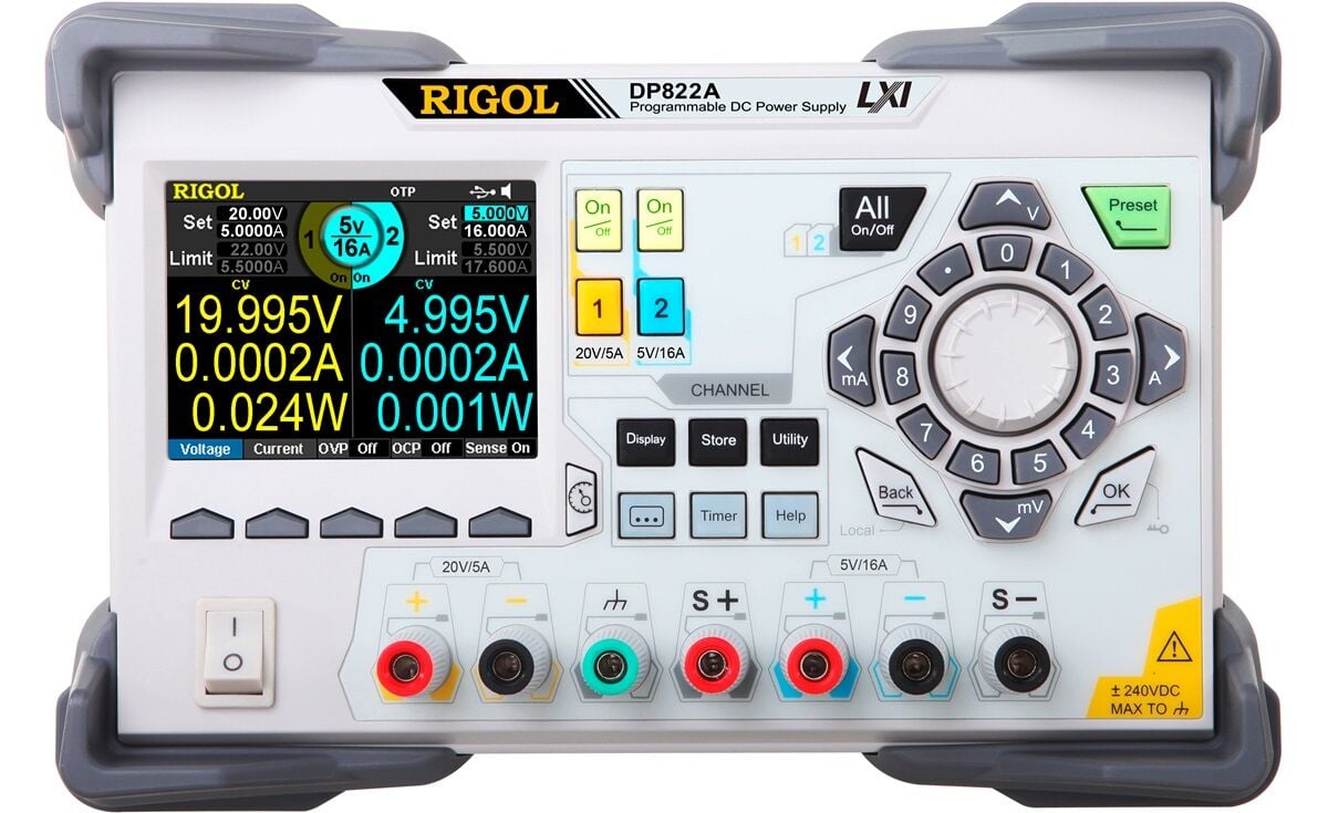 Rigol DP822A 180W 2 Çıkışlı Programlanabilir DC Güç Kaynağı
